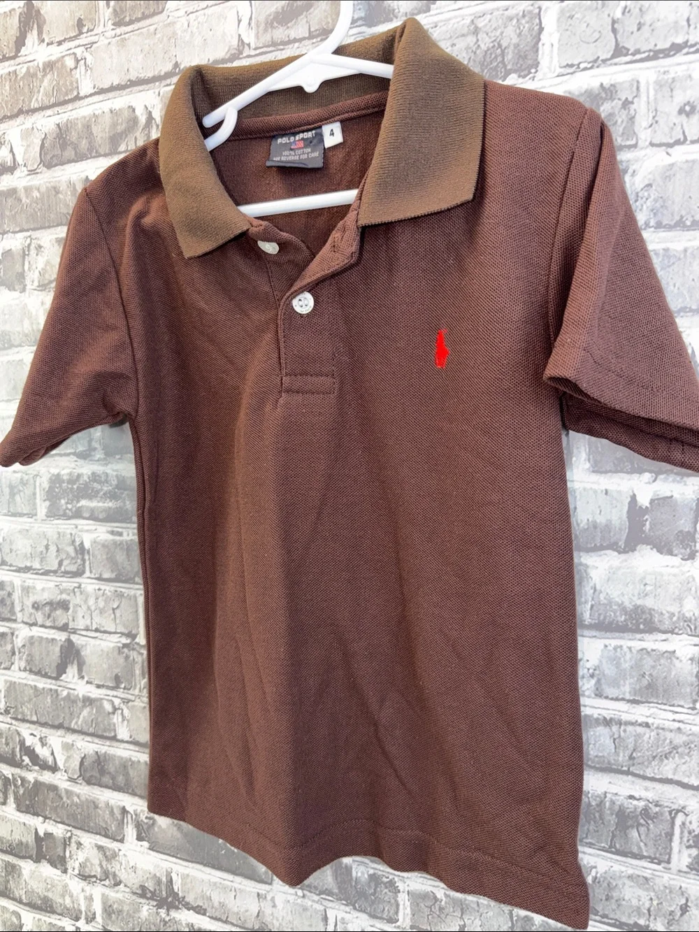 Polo sport Brown Polo with Red Pony Logo
